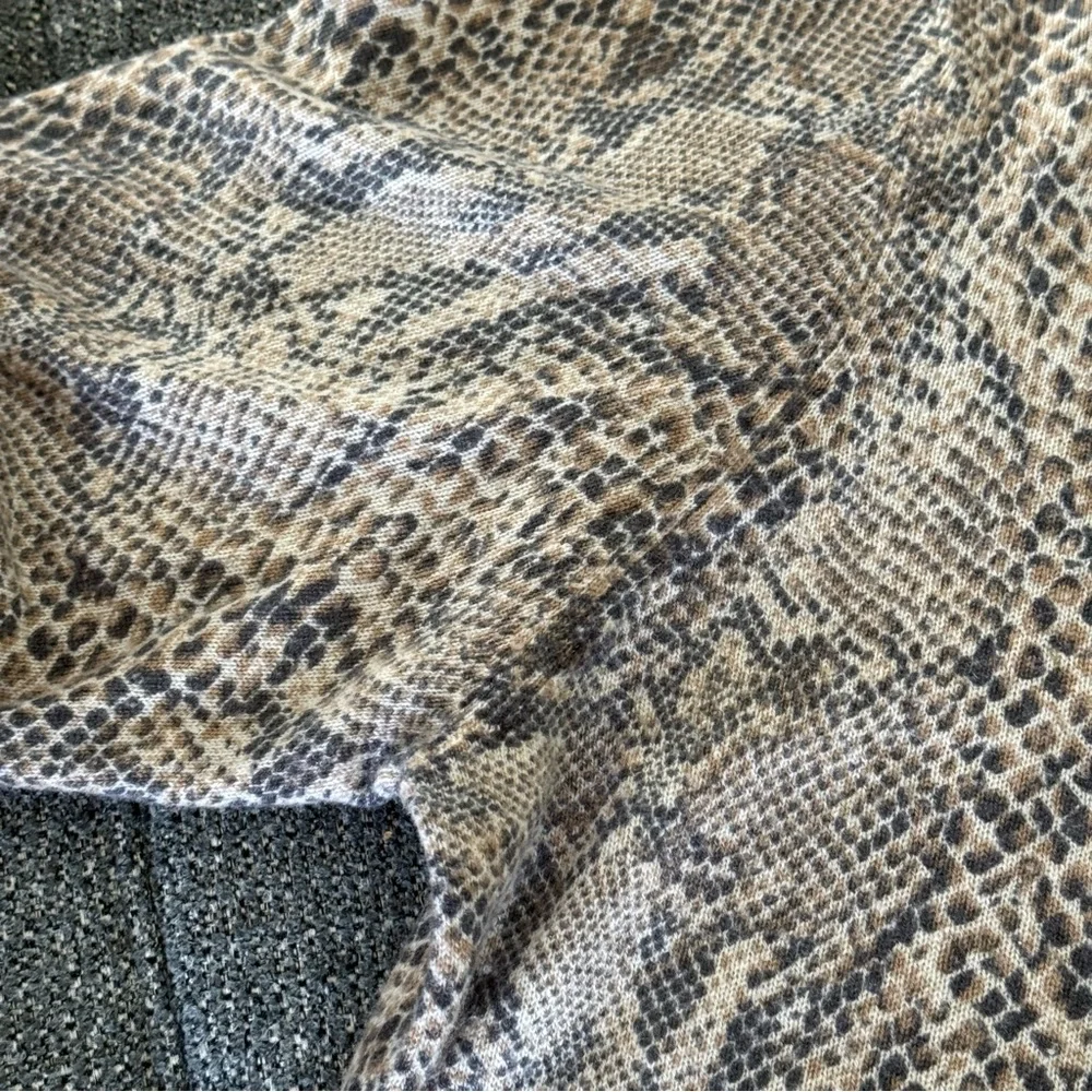 Doncaster Collection Cashmere Snakeskin Print Cardigan Women XL Natural Colors